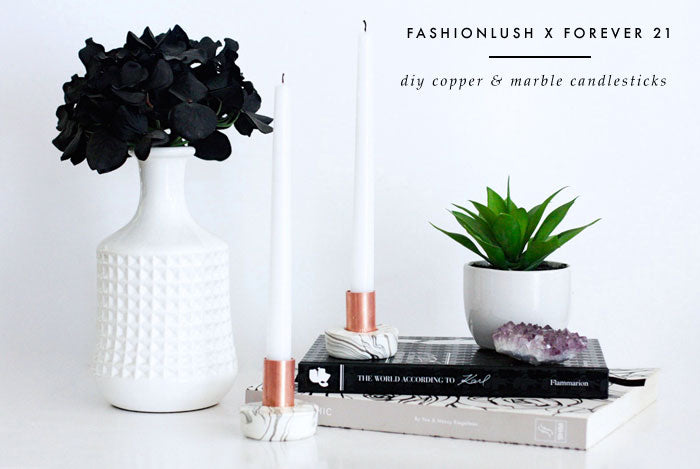 DIY Decor | Marble + Copper Candlesticks
