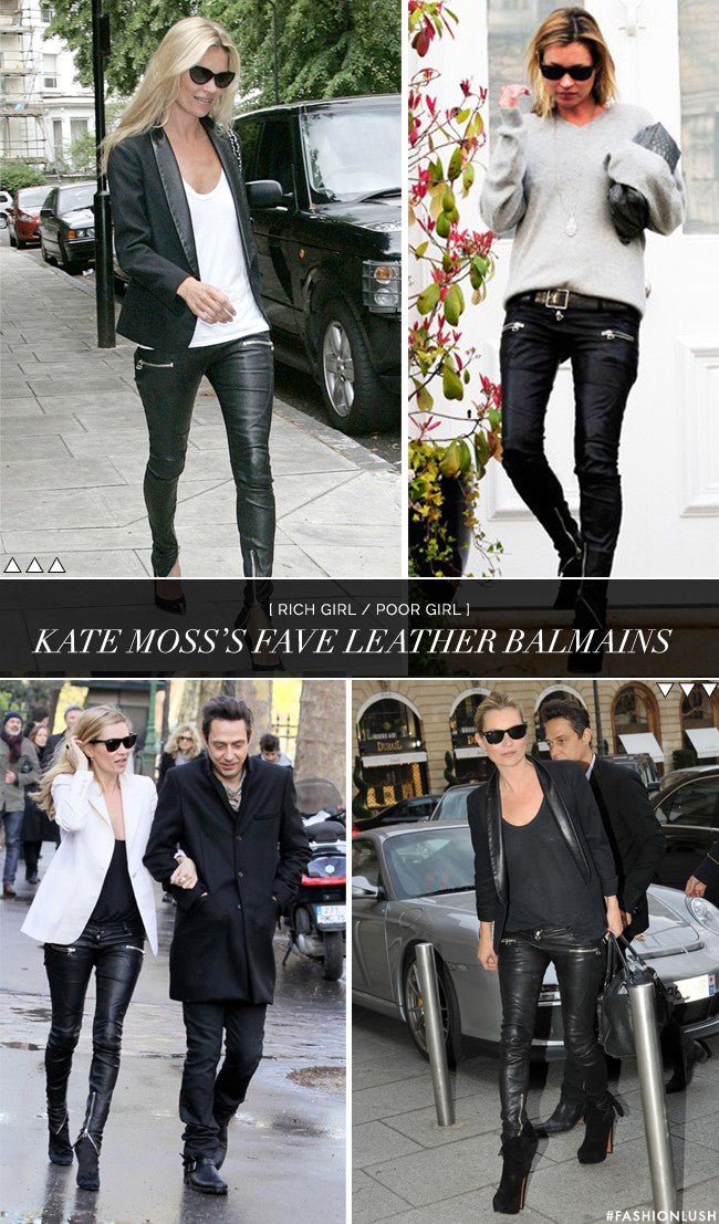 Rich Girl / Poor Girl: Kate Moss’s Go-To Balmain Leather Trousers
