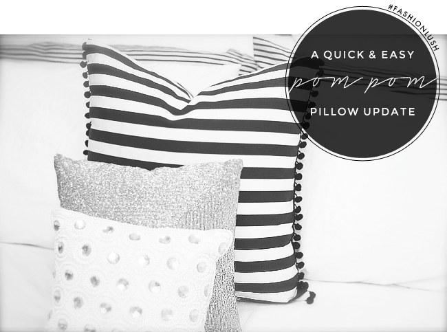 fashionlush, home decor DIY, pom pom pillow