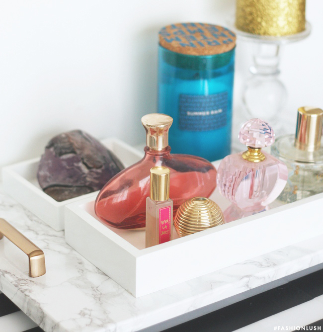 fashionlush, home decor DIY, marble perfume tray
