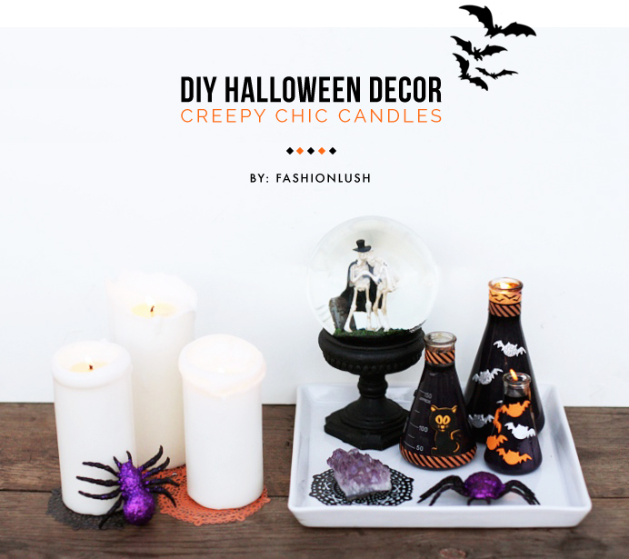 fashionlush, halloween decor, diy candles