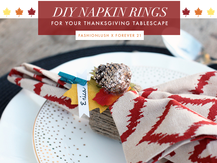 fashionlush, thanksgiving tablescape, diy napkin rings