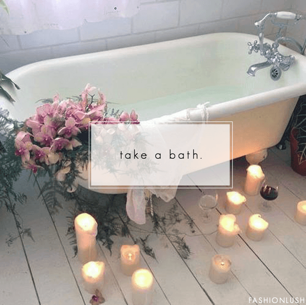 candle lit bath