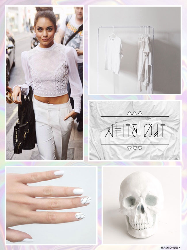 white fashion mood board