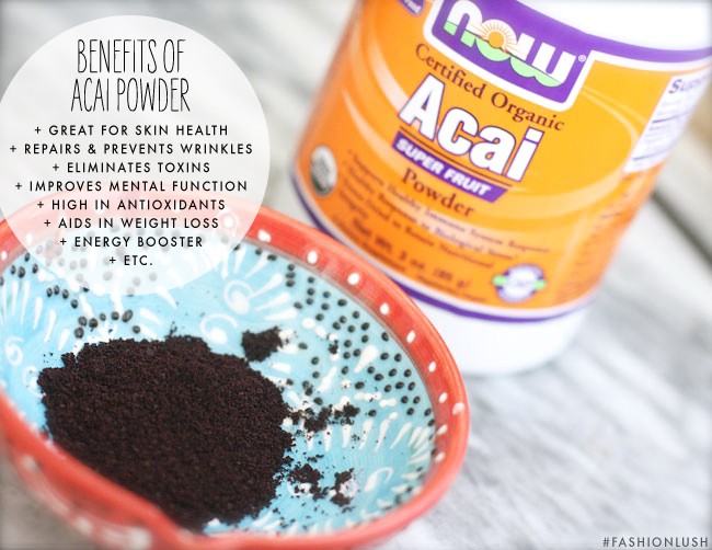 acai powder, benefits of acai, fashionlush, gluten free
