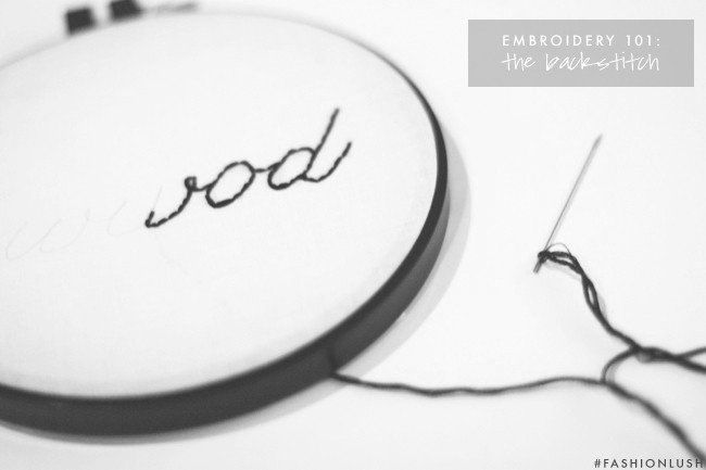 fashionlush, DIY, gift idea, embroidery hoop, back stitch