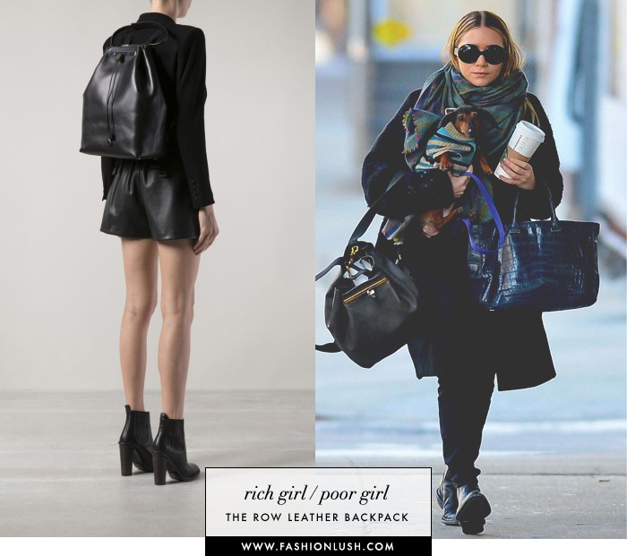 Rich Girl/ Poor Girl: Leather backpack by The Row