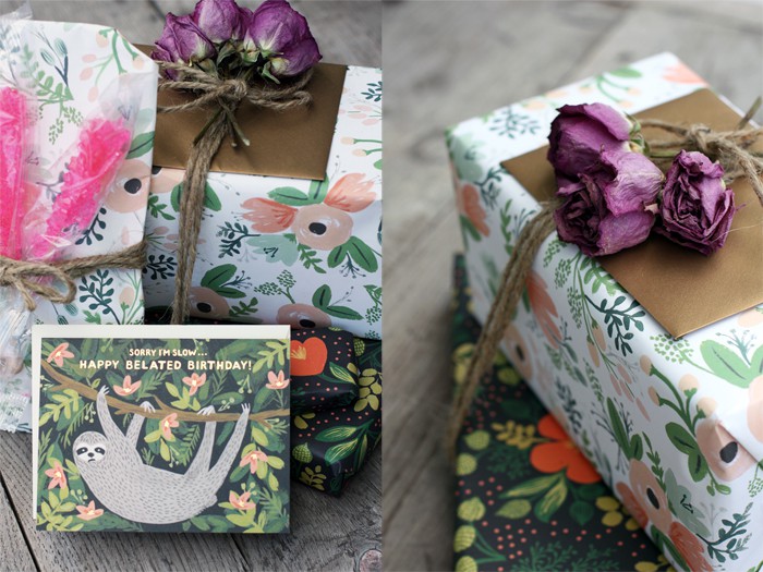 fashionlush, rifle paper co., gift wrapping ideas