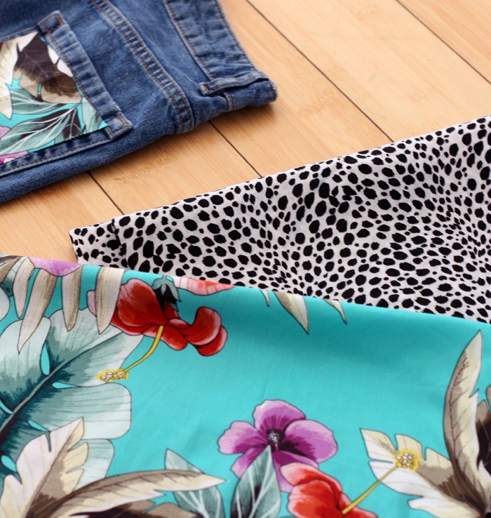 fashionlush, DIY denim, summer fabric prints
