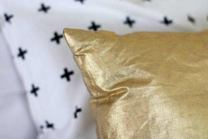 fashionlush, minimalistic decor, plus sign pillow, gold pillow
