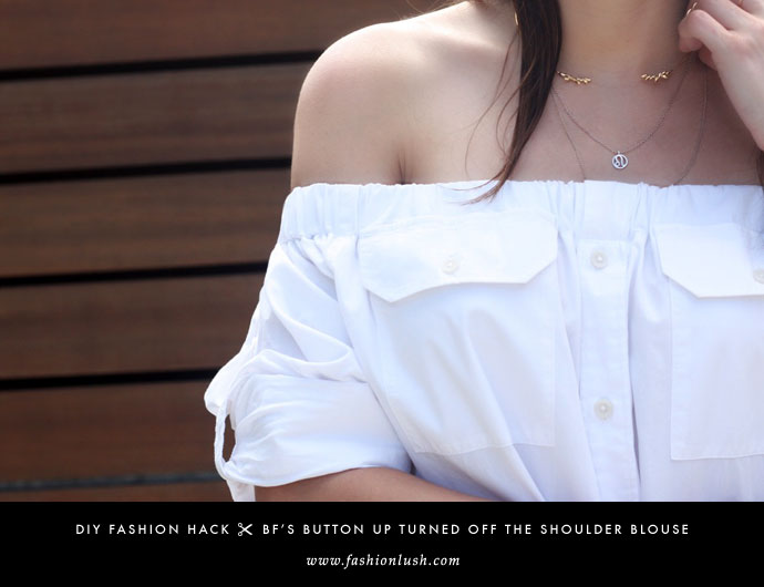 fashionlush, diy off the shoulder shirt, DIY fashion blog