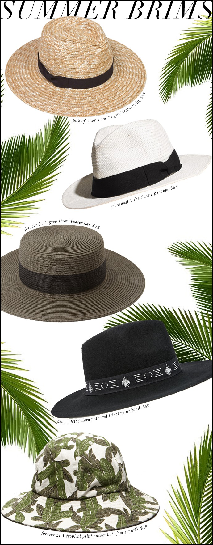 fashionlush, summer hats, summer 2015 fashion