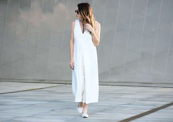 fashionlush, all white fashion, c/meo collective sidelines jumpsuit