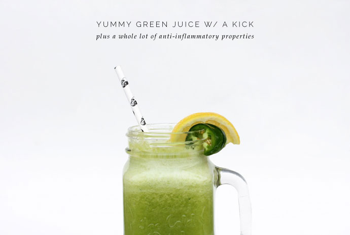 fashionlush, easy green juice recipes, spicy green juice