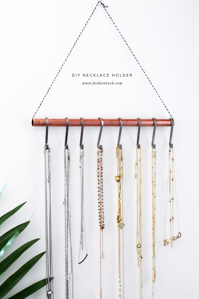 fashionlush, DIY Necklace Holder, minimalistic home decor