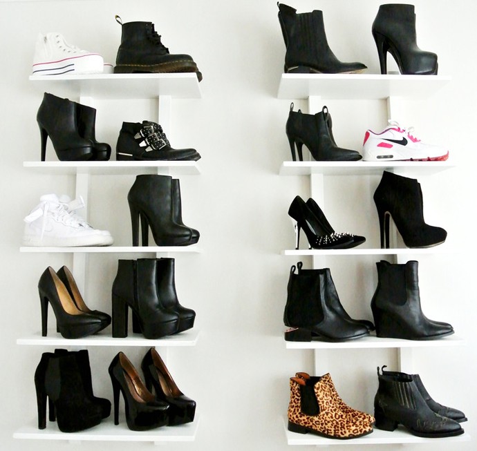 fashionlush, the minimalist home, shoe organization