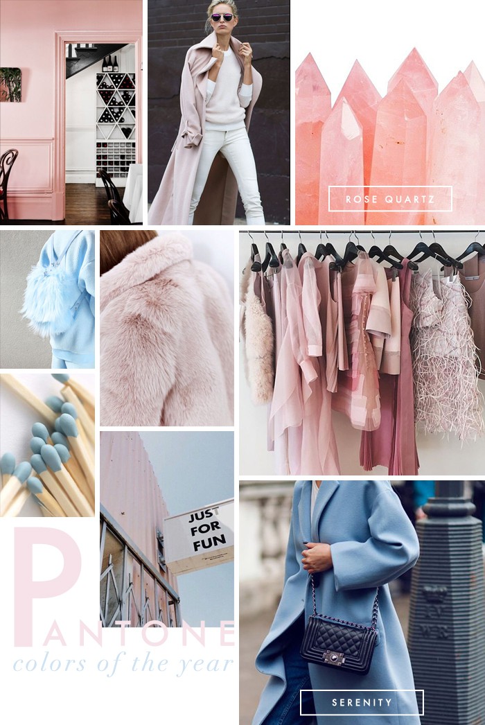 fashionlush, pantone color of the year, pink quartz & serenity