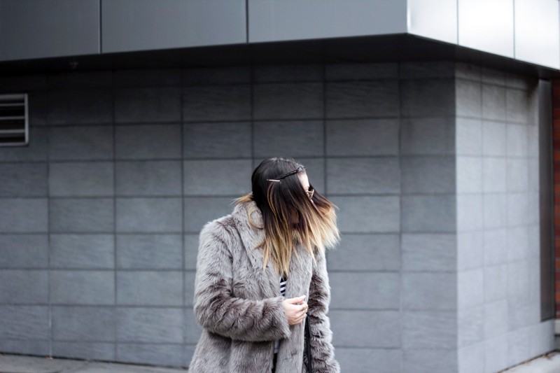 fashionlush, faux fur, grey fur jacket