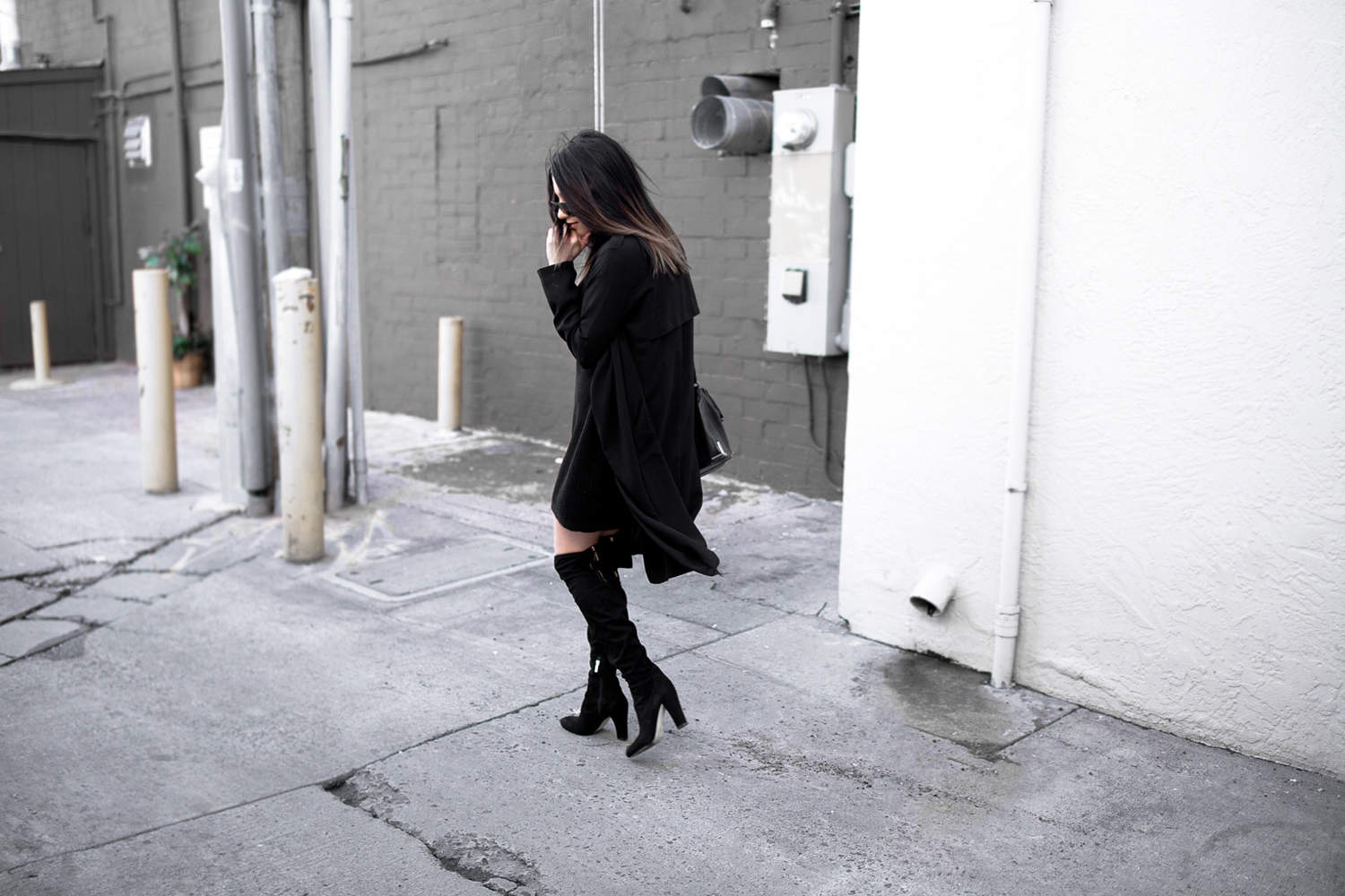fashionlush, sweater dress, all black outfits