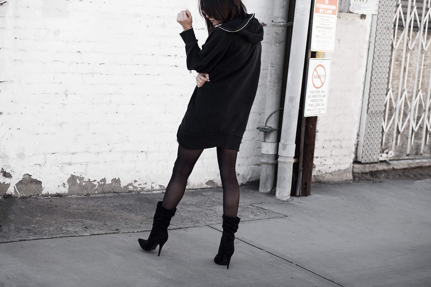 fashionlush, hoodies & heels, all black outfits