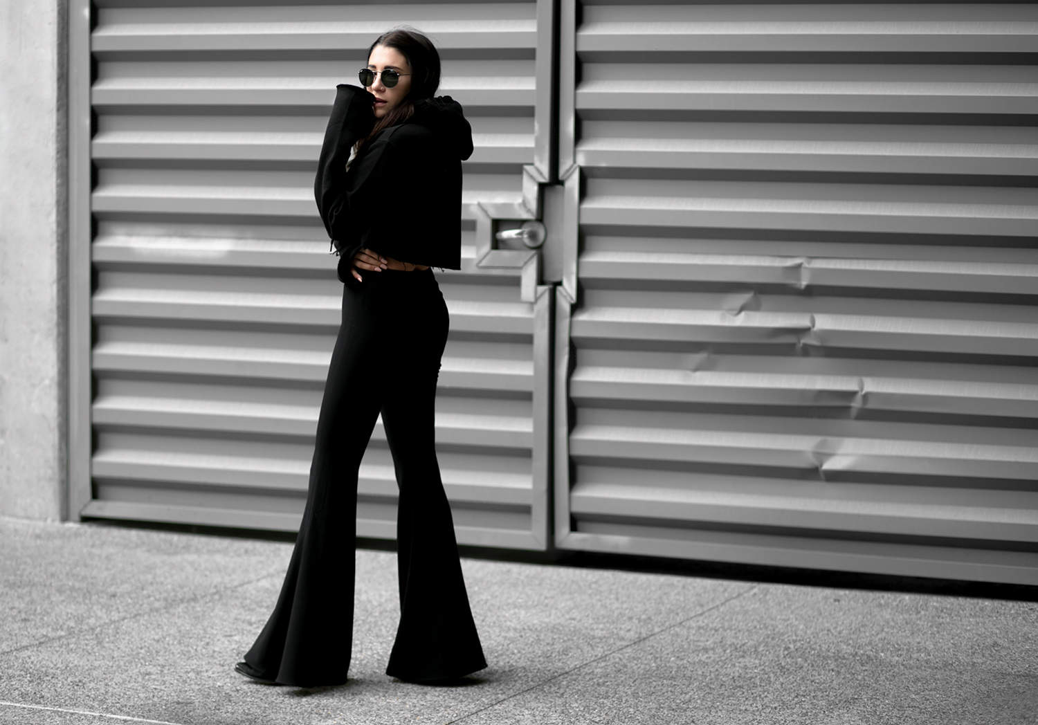 all black outfits, fashionlush, bell bottoms
