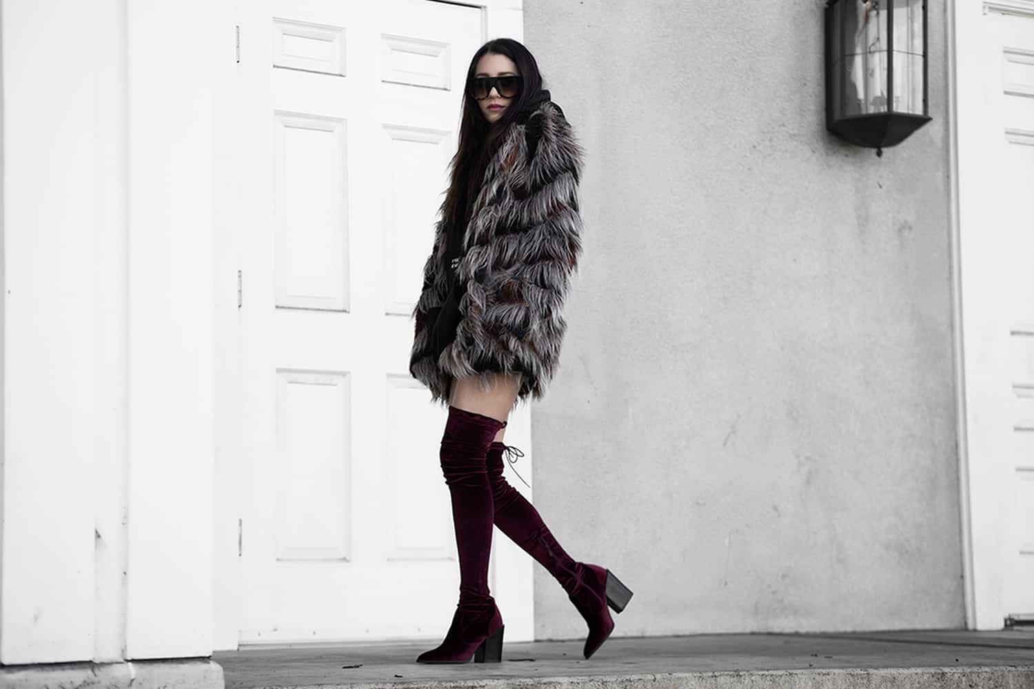 fashionlush, faux fur, a day in the life
