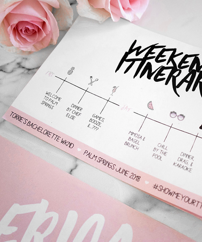 Bachelorette Weekend Itinerary Free Printable