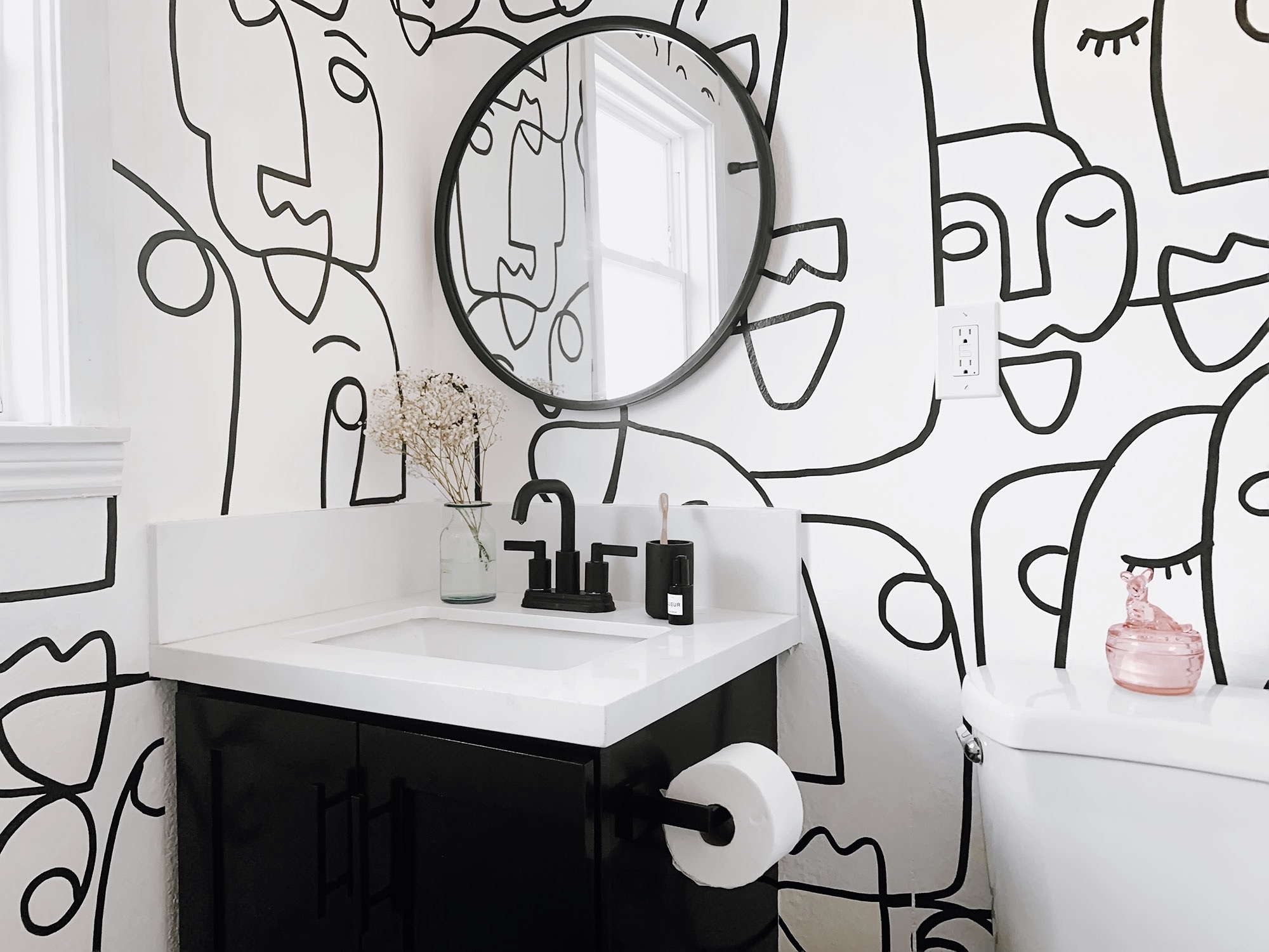 fashionlush, Our Small Bathroom Modern Makeover, black & white bathroom