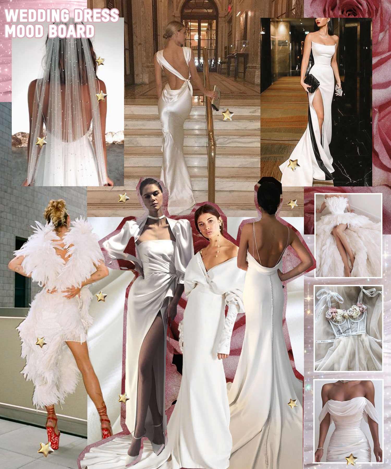 fashionlush, wedding dress moodboard, wedding dress inspo